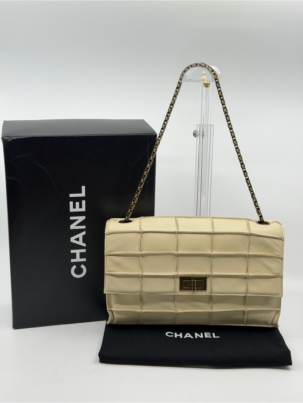 Chanel Vintage 1997-1999 Lambskin Patchwork 2.55 Flap Shoulder Bag